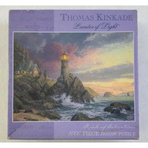 Thomas Kinkade Rock Of Salvation 1000 Piece Jigsaw Puzzle New 2002 27x20